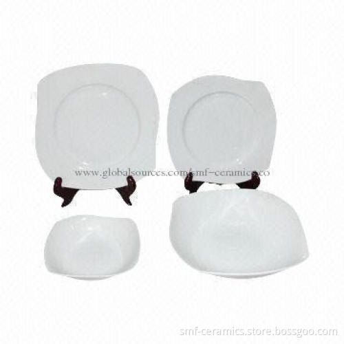 16-piece High White Ceramic Dinner Set, Stocks are Available, Food Safety